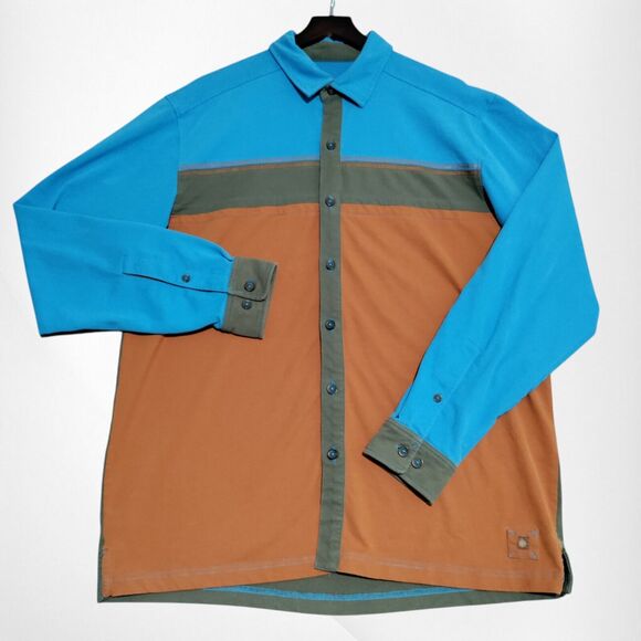 Territory Ahead Shirt Mens Large L/S Button Up Color Block Western Soft Comfort - Picture 1 of 16